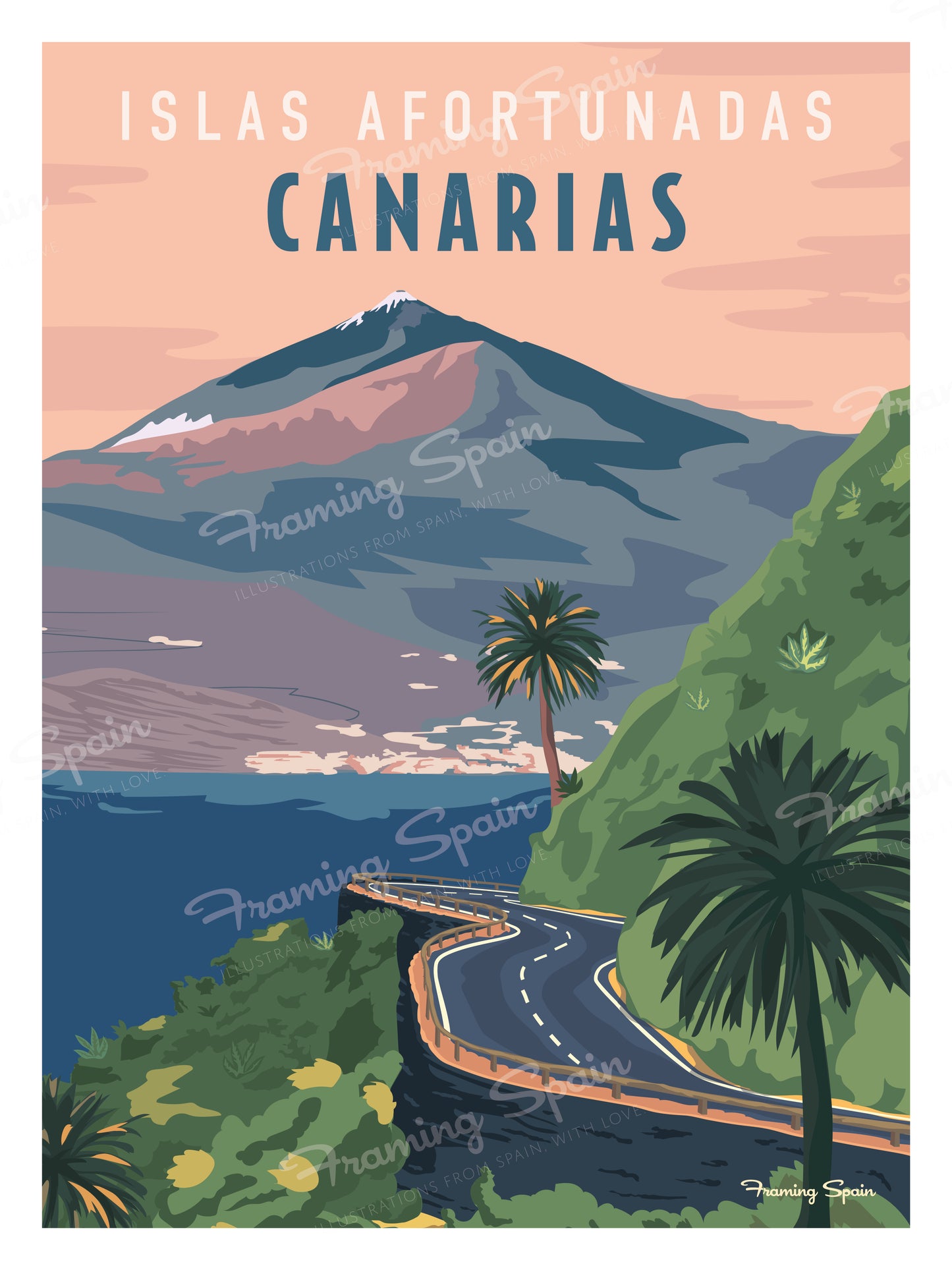 Islas Afortunadas - Travel Poster