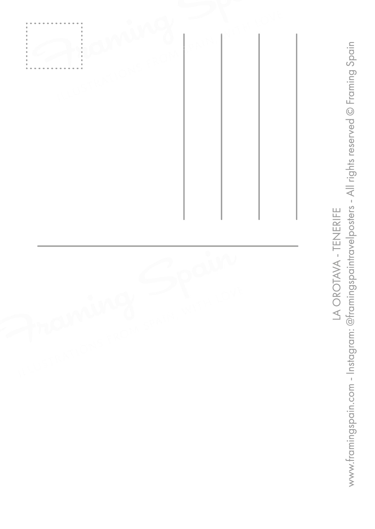 La Orotava Tenerife ilustracion postal back