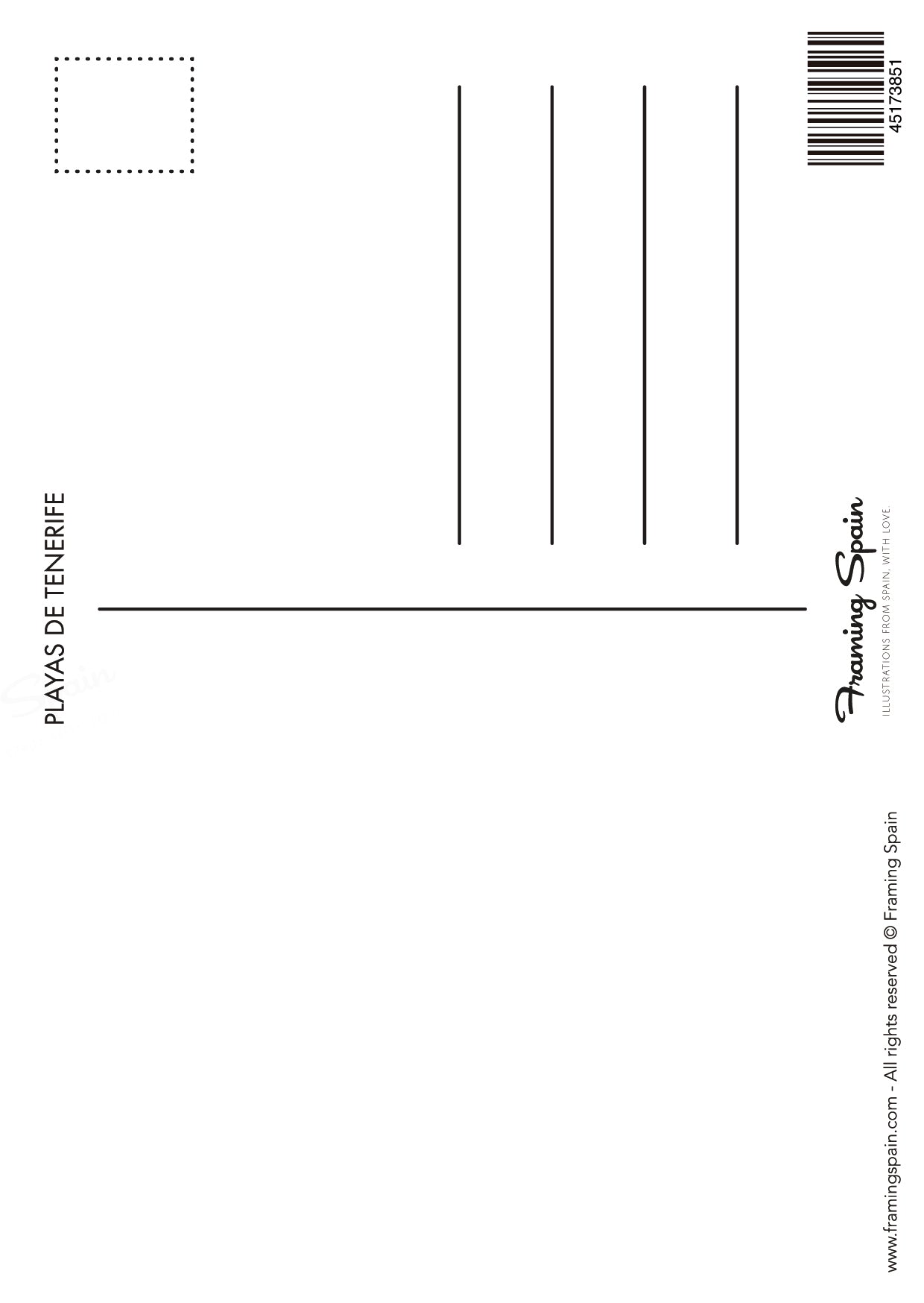 Map of Tenerife Beaches - Postcard