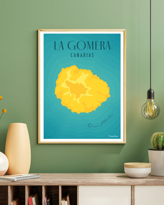 Mapa La Gomera - Travel Poster