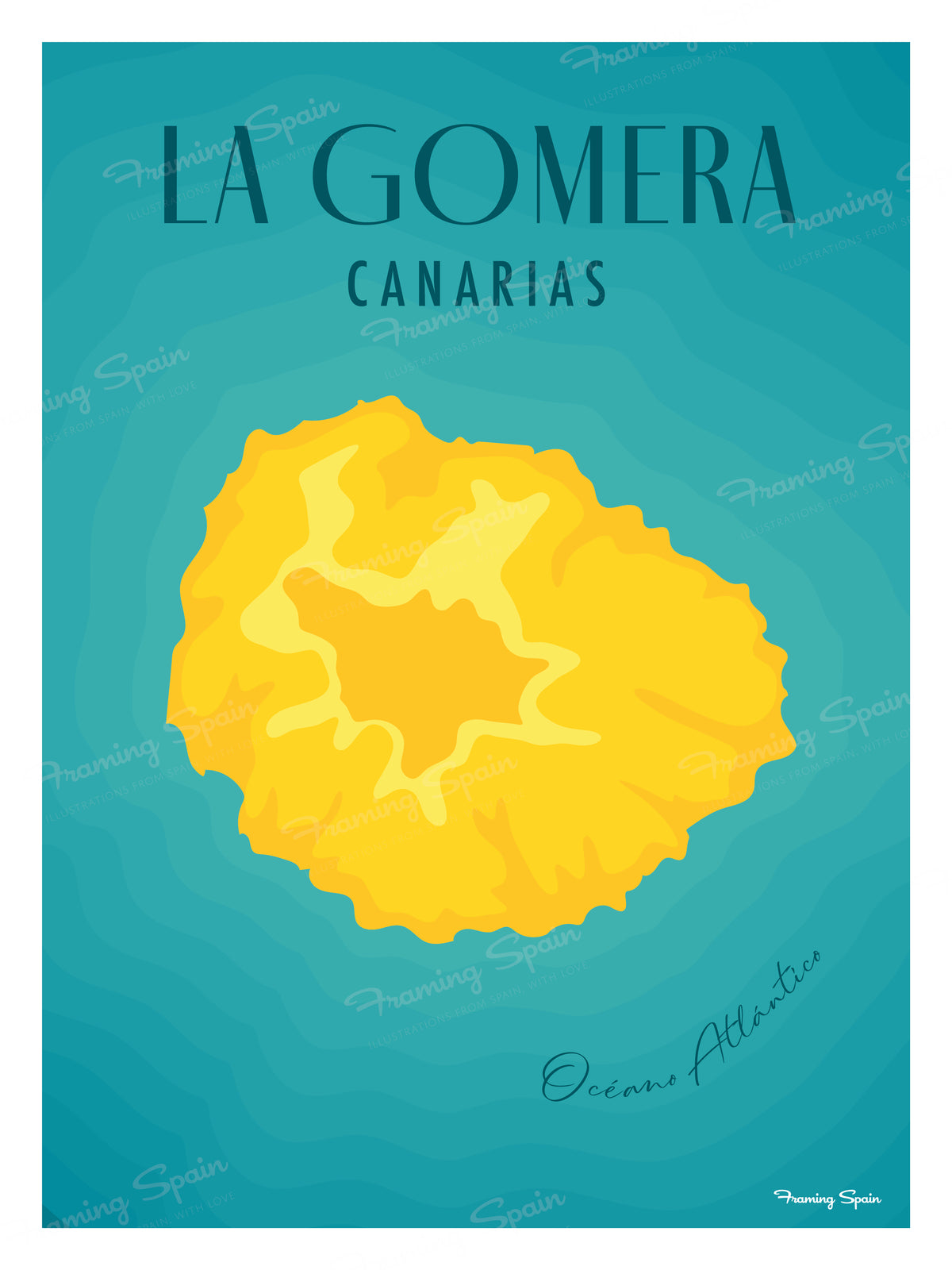 Mapa La Gomera - Travel Poster