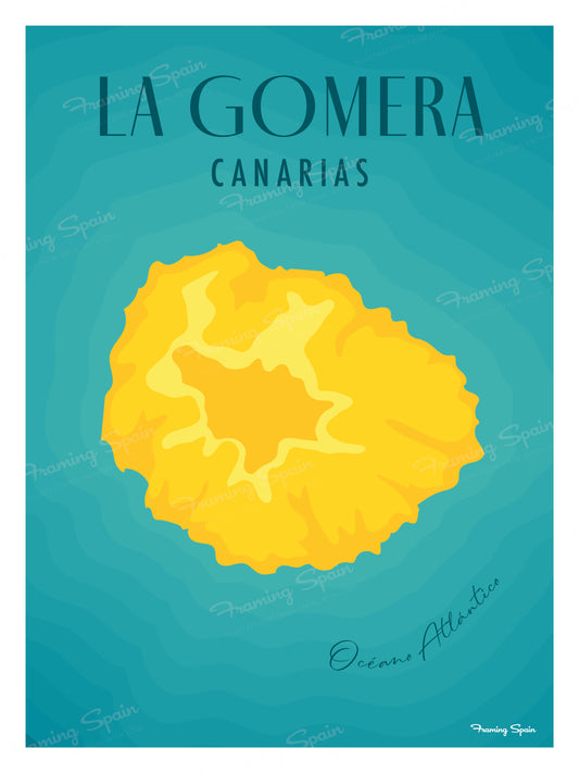 Mapa La Gomera - Travel Poster