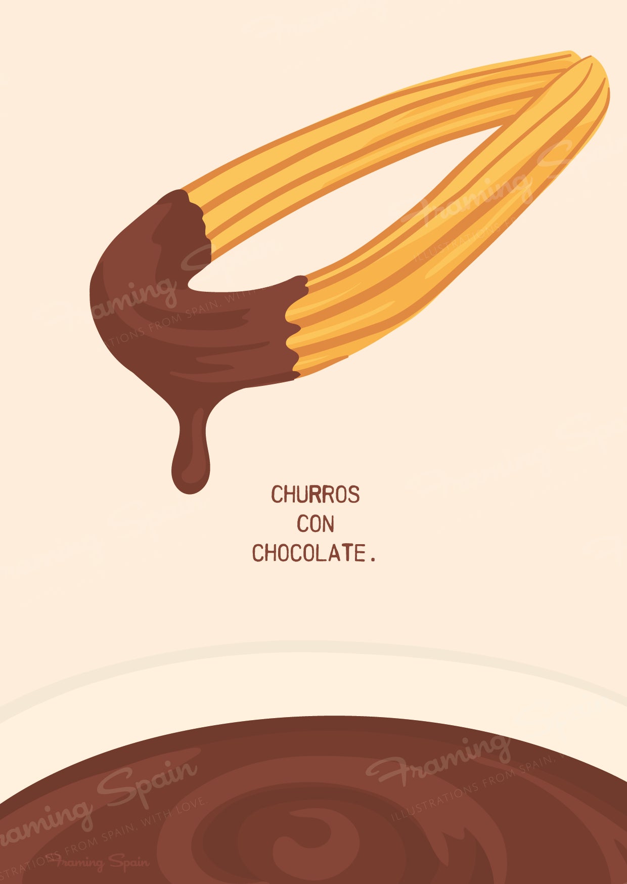 Churros con chocolate - Postcard