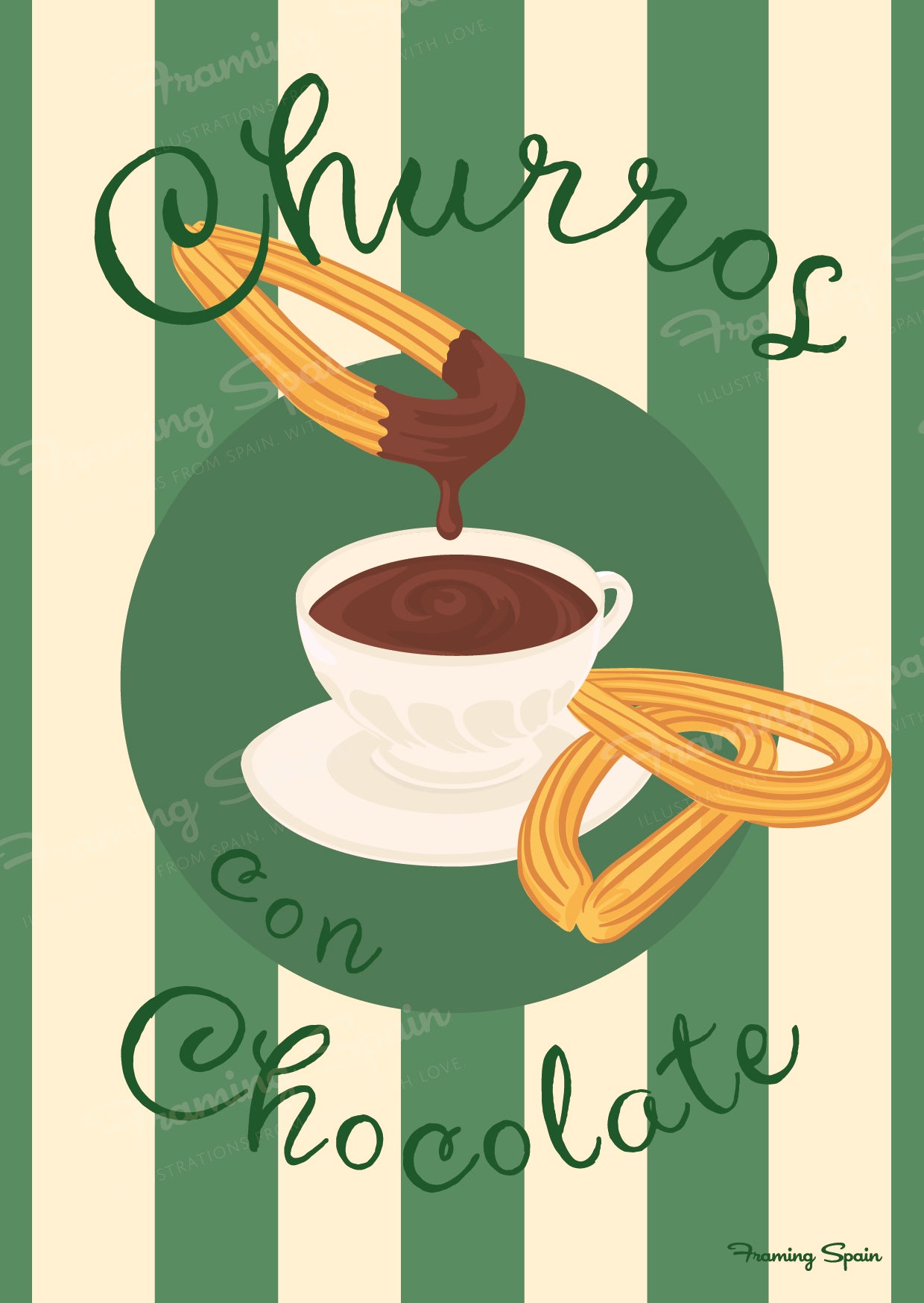 Churros con chocolate a la taza - Postcard