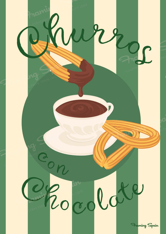 Churros con chocolate a la taza - Postcard