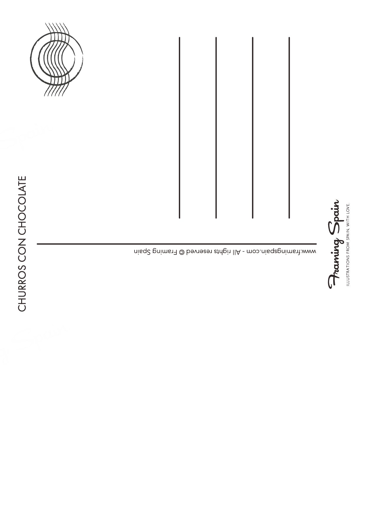 Churros con chocolate a la taza - Postcard