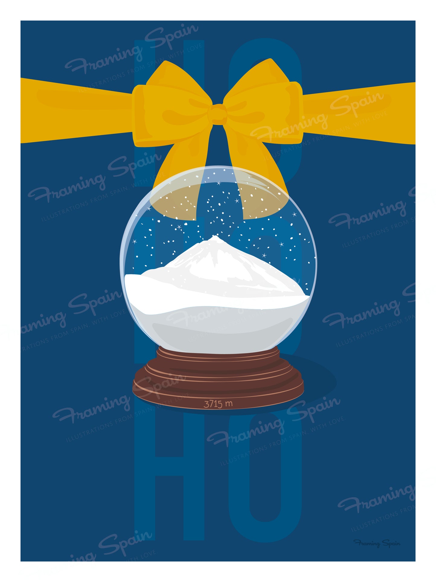 Snow GLOBE Teide - Travel Poster