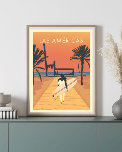 Surf en Las Américas - Travel Poster