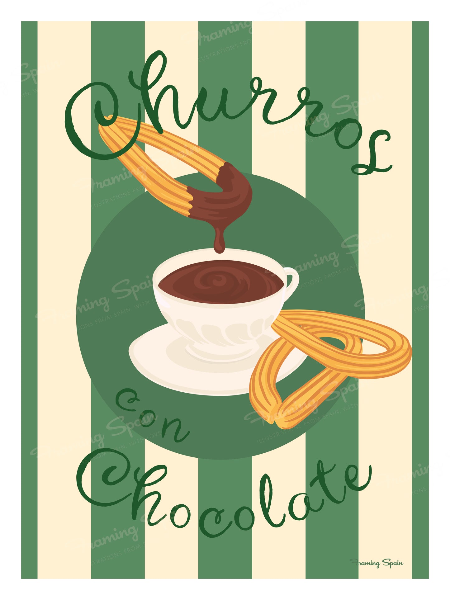 Churros con Chocolate a la taza - Travel Poster