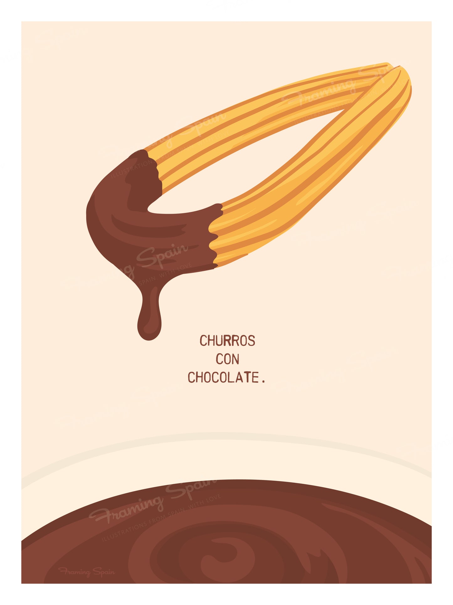 Churros con Chocolate - Travel Poster