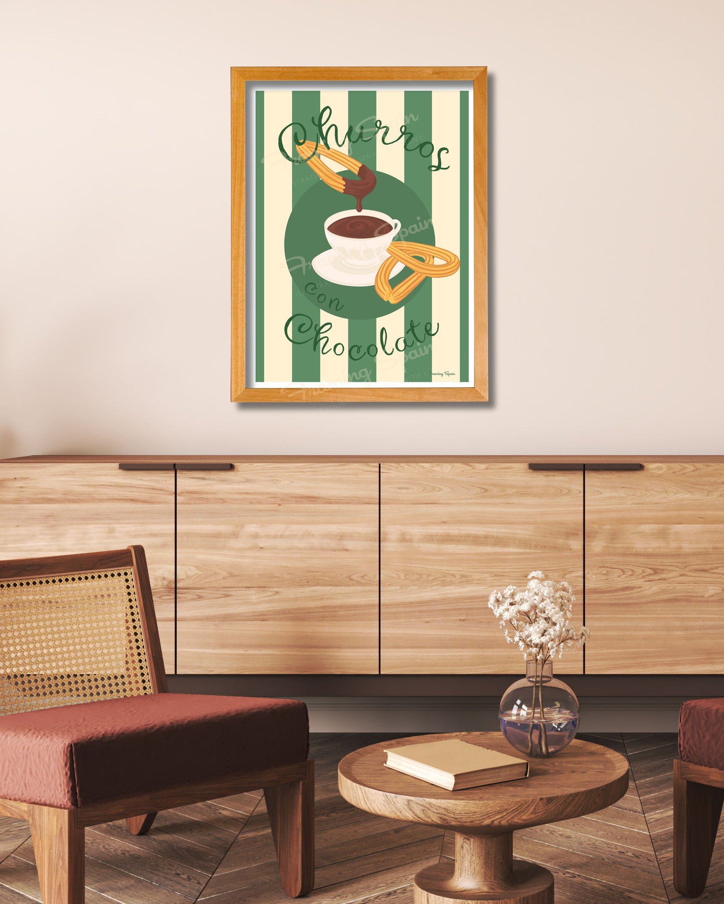 Churros con Chocolate a la taza - Travel Poster
