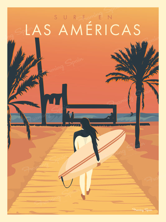 Surf en Las Américas - Travel Poster