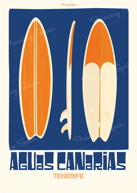 TABLA SURF, AGUAS CANARIAS - Postcard
